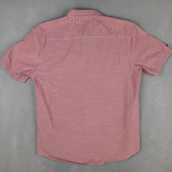 Eighty Eight Shirt Men's XL Red Striped Platinum Short Sleeve Button Down - Picture 6 of 11